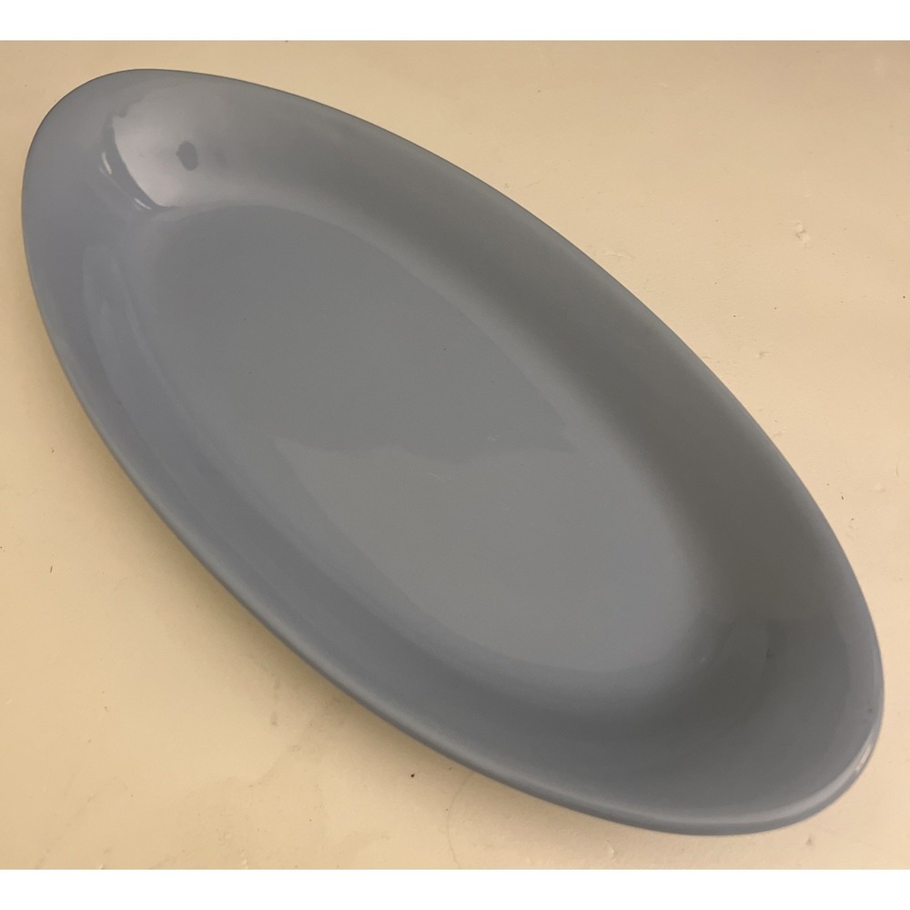 Hall Blue Oval Serving‎ Platter Pottery #524 6.25 X 13.5"